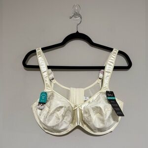 Bali Cream Full Coverage Satin Minimizer Bra Cushioned Straps Size 38D NWT